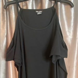 Black off the shoulder top
